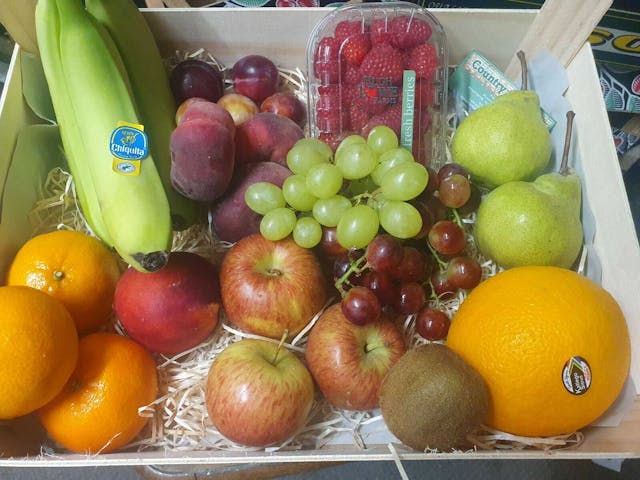 Fruit gift hamper.